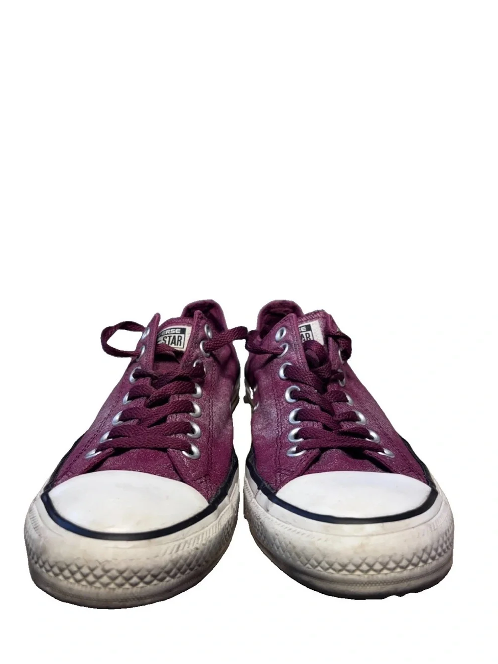 Converse All-Star Low Top Red Burgundy Silver Men's 8.5 Women's 10.5